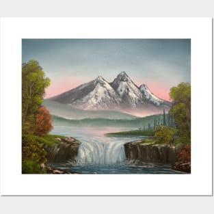 Mountain Waterfall Posters and Art